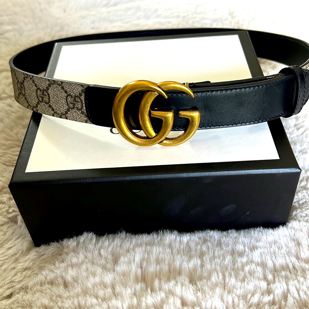 Gucci Black and Gold Belt